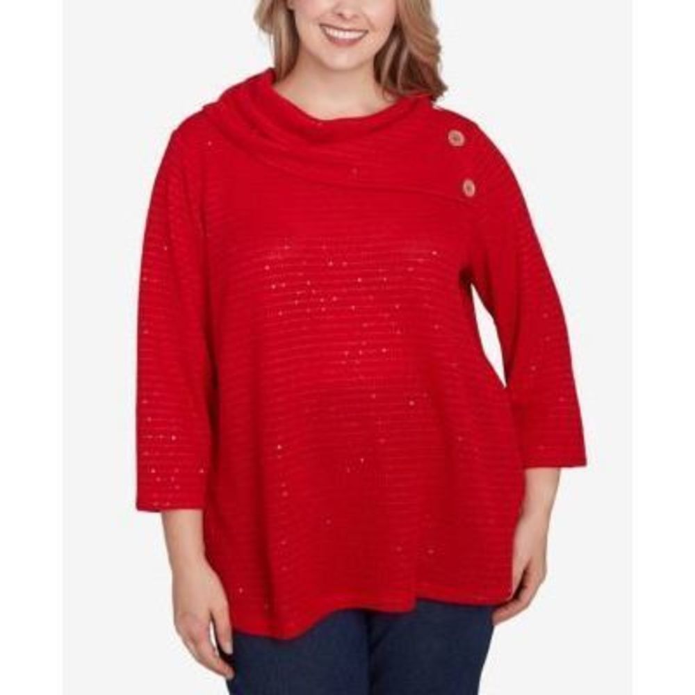 Ruby Rd. Ruby Rd. Plus Size Split Cowl Lipstick 1X